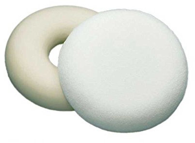 1x Behrend Ersatzbezug, Kissenbezug, Frotteebezug für Latexkissen, weiß, rund, 42x14 cm