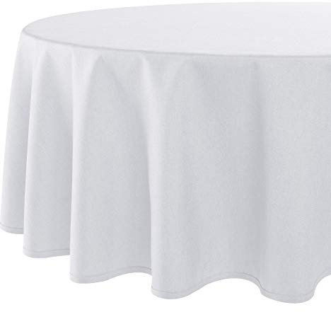 Tischdecke Wien, Moderne und fleckabweisende Tischwäsche für das ganze Jahr, weiß, 160 cm rund