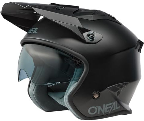 O'NEAL | Casco da moto Enduro Adventure Street | norme di sicurezza ECE 22.05, calotta in ABS, visiera parasole integrata | Volt Helmet SOLID V.24 | adulto | nero | taglia M
