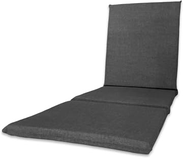 Il Tuo Artigiano Design Cuscino Imbottito per Lettino Prendisole Artigianale Totalmente Sfoderabile made in Italy - 190x60 cm (Grigio)