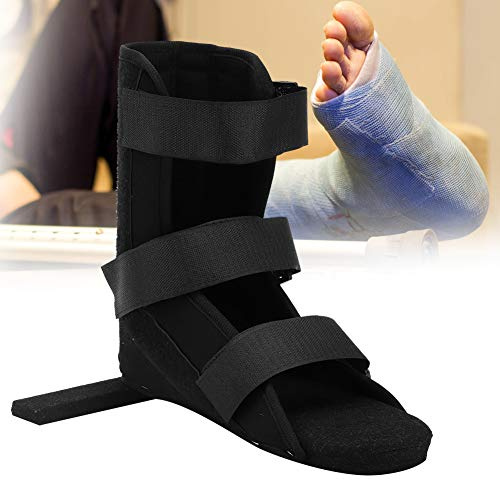 Bota para Caminar para Pie Roto, Corrección de Tobillo, Bota Profesional para Fractura de Pie, Esguince de Articulación, Soporte Fijo Negro (L)