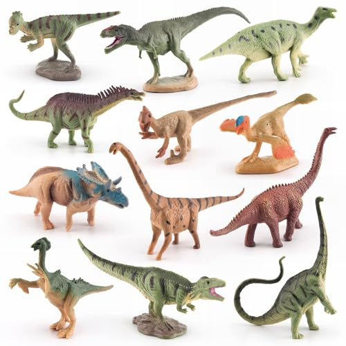 ZOSIGN Jouet Dinosaure, 12 Pièces Figurines Réalistes, Mini Dinosaures, Jouets Éducatifs pour Enfants, Cadeau d'Anniversaire