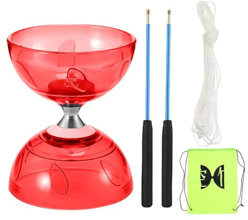KBIBCK Diabolo Roulement à Billes, Kit de Jonglerie Triple Roulement, Diabolo Lumineux, pour Enfants, Adultes, Débutants Professionnels