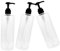 OFFIGAM 3Pcs Refillable Press Pump Bottle for Shower Gel and Soap Transparent Design with Black Pump Head for Home Bathroom and Travel and Versatile