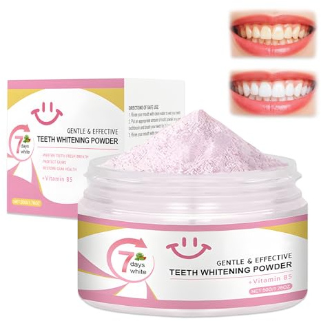 50g Teeth Whitening Powder, Tooth Powder for Teeth Stain Removal, Gentle on Enamel Tooth Whitener, Effective Teeth Whitening, Stain Removal, Freshens Breath, Simplicity and Cleanliness