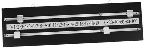 Mikinona Tableau de Score Mural Design Rectangulaire pour Billard à Double Piste en Panneau Haute Densité Noir pour Salles de Jeu et Compétitions