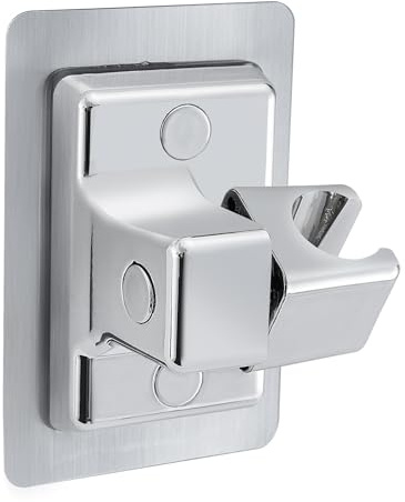 Soporte de Ducha Autoadhesivo Voolan, Ajustable e Impermeable para Cabezales de Ducha de Mano, Fuerte Adherencia, No Requiere Perforación para Montaje en Pared