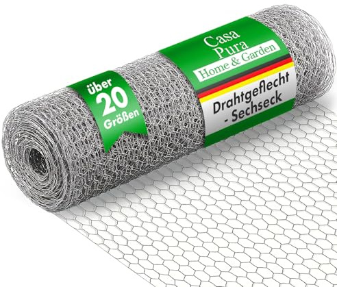 casa pura| Rouleau Grillage Triple Torsion - Maille Fine Hexagonal - Idéal pour protéger Votre Jardin/Vos Animaux, Lapins et Poules | 13 mm Maille | 75 cm x 10 m, Galvanisé