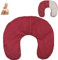Coussin Cervical Thermique Pois - Rouge 36 x 32 cm, rempli de 600gr de noyaux de Cerise Organique, pour Les thérapies de Froid et de Chaleur, avec Housse Lavable