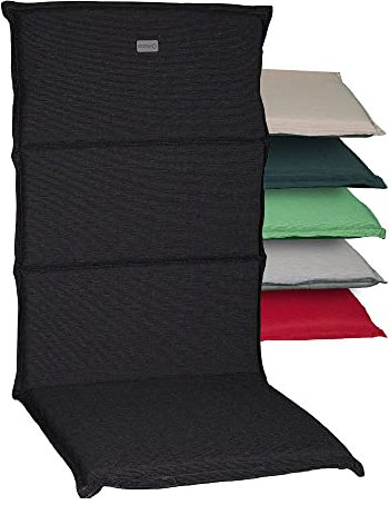 acamp Hochlehner Auflagen Paddy Model E | Made in EU nach Öko-Tex Standard | Lichtechte Gartenstuhlauflagen Hochlehner ohne Ausbleichen | Atmungsaktive Stuhlauflagen Hochlehner in Anthrazit