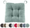 sleepling 2er Set Stuhlkissen, Sitzkissen Eva für Indoor und Outdoor, mit Klettverschluss, 100% Polyester, Made in EU, Maße: 40 (vorne), 35 (hinten) x 38 x 7 cm, türkis