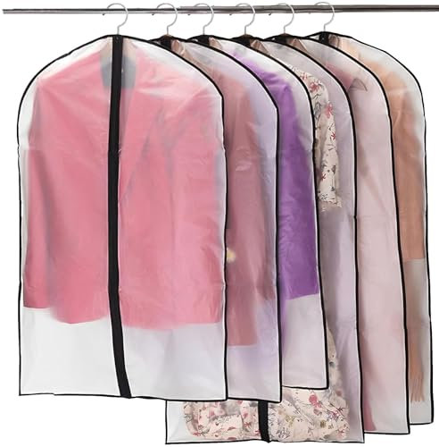 Kleidersack,KleidersäCke,KleiderschutzhüLle,KleiderstäNder SchutzhüLle,6 Stück 60 cm x 100 cm/120 cm, mit Reißverschluss,für Anzüge Kleider Mäntel Sakkos Hemden Abendkleider Anzugsack Aufbewahrung