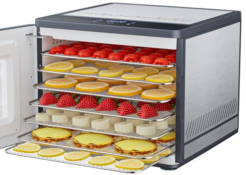 Food Dehydrator Machine for Jerky Beef: TINANA Stainless Steel Food Dryer for Meat - Digital Food Dehydrater for Fruit Herbs