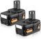 FERRYBOAT Pack of 2 18 V 5.0 Ah P108 Replacement for Ryobi 18 V Battery and Wireless Electric Tool Compatible with P102 P103 P104 P105 P107 P108 Lithium Battery