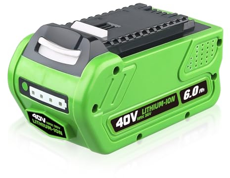 ZEERISA 6.0Ah 29462 29472 40V Lithium-Ionen Akku Ersatz Kompatibel mit GREENWORKS 40Volt 29472 29462 2901319 24282 24252 25322 21332 20672 G-Max Gartengeräte und andere schnurlose Elektrowerkzeuge