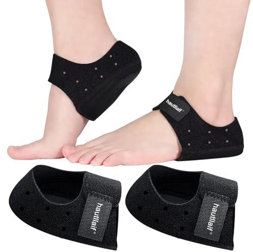 hautllaif Plantar Fasciitis Gel Heel Protectors, Heel Cups for Pain Relief,Soft Cushioned Support for Plantar Fasciitis Treatment,Adjustable & Breathable Heel Pads for Men & Women,Large, UK Size 8-13