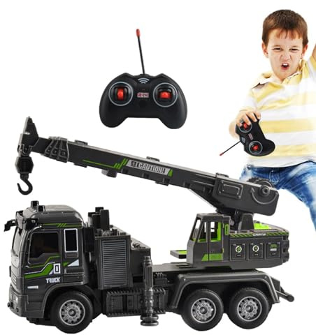 Genérico Grúa RC - Juguete de Coche de ingeniería,Excavadora y niveladora de Control Remoto, Juguete de Coche de ingeniería para niños y Adultos