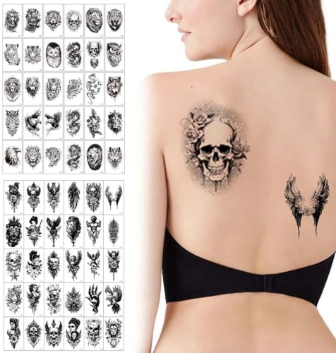 ZENQARI 60 Piezas Temporales Mujeres Pequeñas Calcomanías de Tatuaje Usado Para Cualquier Parte del Cuerpo Apto para Hombres y Mujeres
