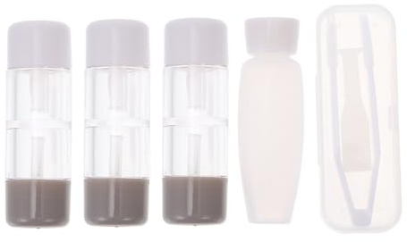 Abaodam 3 Piezas Estuche para Gafas Transparente de Plástico de Caja de Lentes Organizador de Lentes con Pinzas y Botella de Solución para Uso Diario y Viajes