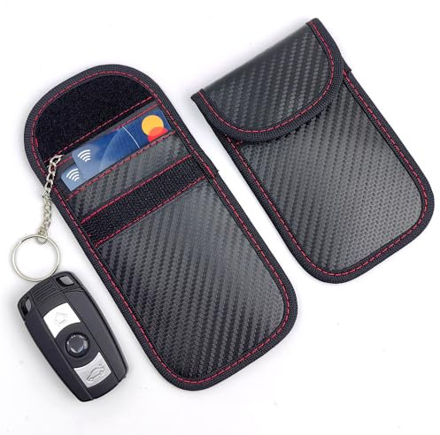 SAPRA | Carbon Fibre Car Key Signal Blocker – Faraday Cage RFID Keyless Fob Protection Pouch