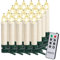 Deuba® Christbaumkerzen LED Kabellos 20er Set Batterie mit Timer Fernbedienung Echtwachs Optik Lichterkette Weihnachten Flackernd Warmweiß Tannenbaum