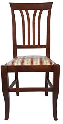 Sedam Srl Sedia Victoria, in Legno Massello, Varie Sedute e Colori, ORDINE MINIMO 2 PEZZI (Noce, Imbottita Rossa)