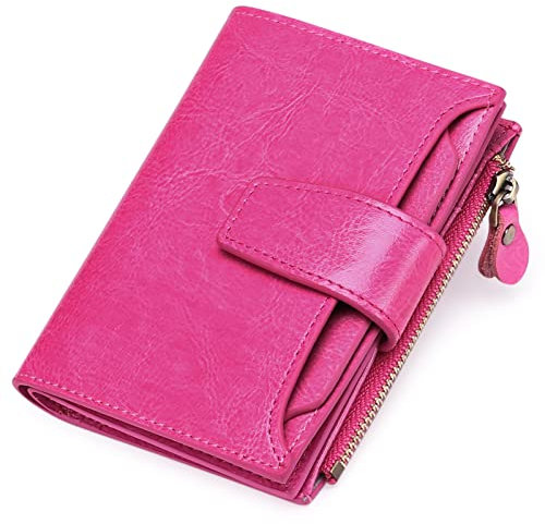 SENDEFN Portafoglio Donna in Pelle Vera Piccolo Portamonete Cute con Cerniera 14 Carte Portafoglio Donna Pelle con Tanti Scomparti