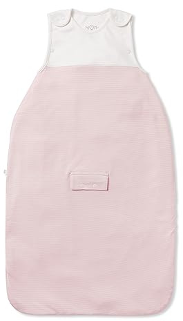 MORI Sleeping Bag Blush Stripe 0.5 TOG Organic Cotton Bamboo Two-Way Zip Swaddle Blanket Lightweight Breathable 4kg–2yrs One Size
