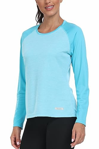 AjezMax Rash Guard da Donna, Maniche Lunghe, Magliette da Bagno a Maniche Lunghe, UV-Surf Shirts, Protezione Solare, Asciugatura Rapida