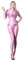 SOFSOT Ultra-transparenter Ganzkörperanzug für Damen, lange Ärmel, glänzend, Einteiler, glänzender Catsuit, Nylons, Ganzkörperanzug, Helles Pink, L