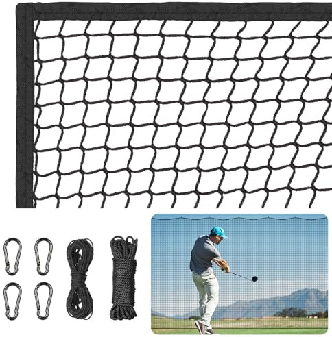 Golf Netting 10x10Ft Heavy Duty Golf Hitting Net for Garage Practice, Golf Ball Netting & Multi-Sport Training Barrier Net for Backyard Driving, Baseball, Hockey, Soccer, Tennis