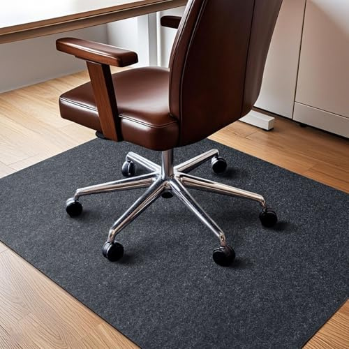 COSYLAND Protector de Suelo para Silla de Ruedas 120x90 cm, Alfombrilla Protectora para Silla de Oficina o Gaming, Apta para Suelo Duro, Classic Gris, Plegable