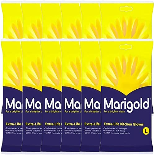 MARIGOLD KITCHEN GLOVES ORIGINAL EXTRA LIFE CLEANING LARGE SIZE WHOLESALE BULK PRICE OPTIONS (12)