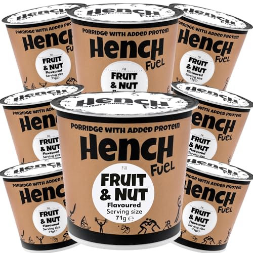 Fruit & Nut - Protein Porridge, Hench Fuel, High Protein, 20g of Protein, Porridge Pot, Instant Oats, Low Sugar, Real Fruits, Breakfast Pot