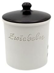 LISINA Keramik & Design - Keramik Zwiebeltopf M 12 x 16 cm (weiß/schwarz)