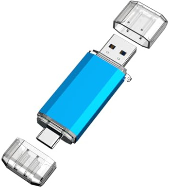 KOOTION USB C Flash Drive 128GB 2 in 1 OTG USB 3.0/Type C Thumb Drive Dual Drive USB C Memory Stick for Smartphone/Laptop/Tablet/PC - 128G, Blue