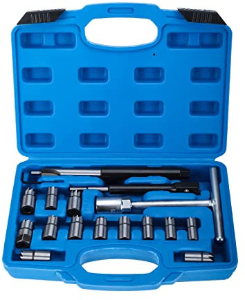 BOOMSTART 17tlg Diesel Injektoren Injektor Fräser Dichtflächen Satz Dichtsitz Werkzeug Kit Injektor Fräser Einspritzdüsen Dichtflächen Satz