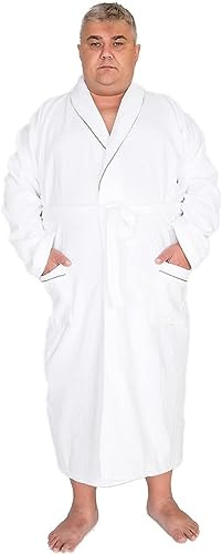 Tuva Home White Hotel Peignoir Peignoir Soft Touch Unisexe Doux Peignoir Pour Femme Et Homme Velours Velours S/M - 5XL (4XL)