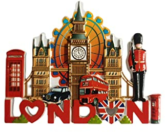 Imán 3D de Londres para nevera, regalo de recuerdo, resina hecha a mano, colección de decoración para el hogar y la cocina