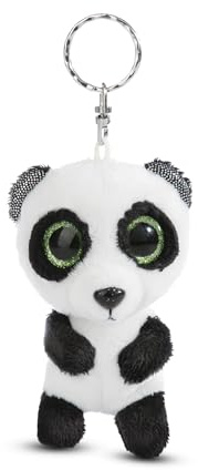 NICI Portachiavi GLUBSCHIS Panda Peppino 9cm bianco - Dolcissimo ciondolo sostenibile a forma di animale con anello per cordini e pendenti