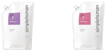simplehuman Lavender Moisturizing Liquid Hand Soap Refill Pouch, 34 Fl. Oz. & Geranium Moisturizing Liquid Hand Soap Refill Pouch, 34 Fl. Oz