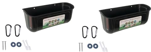 Kquepo Schwarzer 2er-Pack Entenfutterzaun, Hängender Futtertrog, Gänse-Truthahn mit Clips