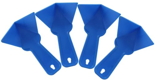 Moicstiy 4 cazzuole per cartongesso in plastica per angoli interni, per attrezzi per cartongesso, cazzuola angolare per raschiare gli edifici (blu)