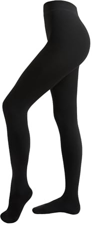 CALZEDONIA Woman's Opaque Matte Ultra Thermal Tights in Black, Size L