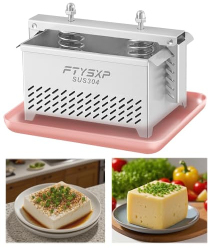 Tofu Press -304 Stainless Steel Cheese Press, Paneer Make and Vegetarian Tofu Press, Heavy Pressure Adjustable,BPA Free, Dishwasher Safe for tofu Maker and paneer Press (16 * 14 * 13cm)