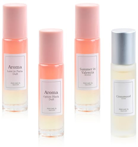 4 st 10 ml Roll on Damparfym, elegant varaktig charm feromondoft för kvinnor, 4 blommiga och fruktiga dofter för kvinnor för dejting fester resor och arbete