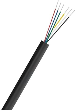 10M UL2464 Sheathed Wire Cable 28 26 24 22 20 18AWG Tinned Copper Signal 2 3 4 5 6 7 8 Cores Electronic Audio(6 Core-Black 10m,24 AWG)