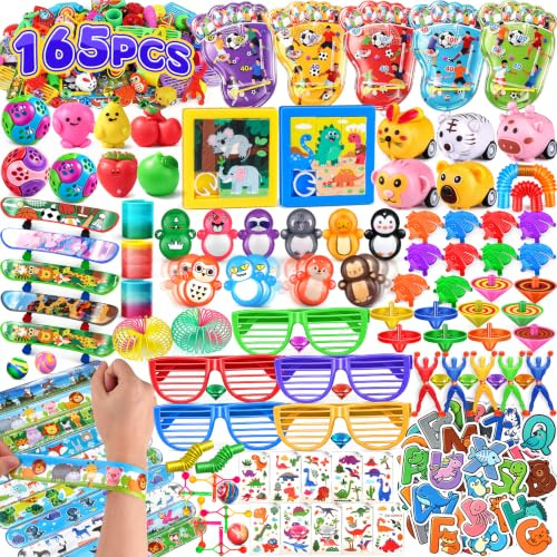 Amy&Benton 165PCS Party Bag Fillers for Kids, Small Assortment Unisex Toys | Party Favours, Classroom Prizes Rewards Goodie Loot Bag Fillers, Birthday Return Gifts & Teacher Prize Box for Boys & Girls