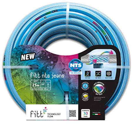 FITT Profi Gartenschlauch blau Bewässerungsschlauch NTS knickfest verdrehungsfest Wasserschlauch 5 Fach beschichtet 1/2 25-50m (25m)