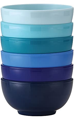 French Bull Mini ciotole in melamina per snack, contorni, dessert, salse o gelato, set di 170 - 283,5 g - 10,2 cm, colore: blu